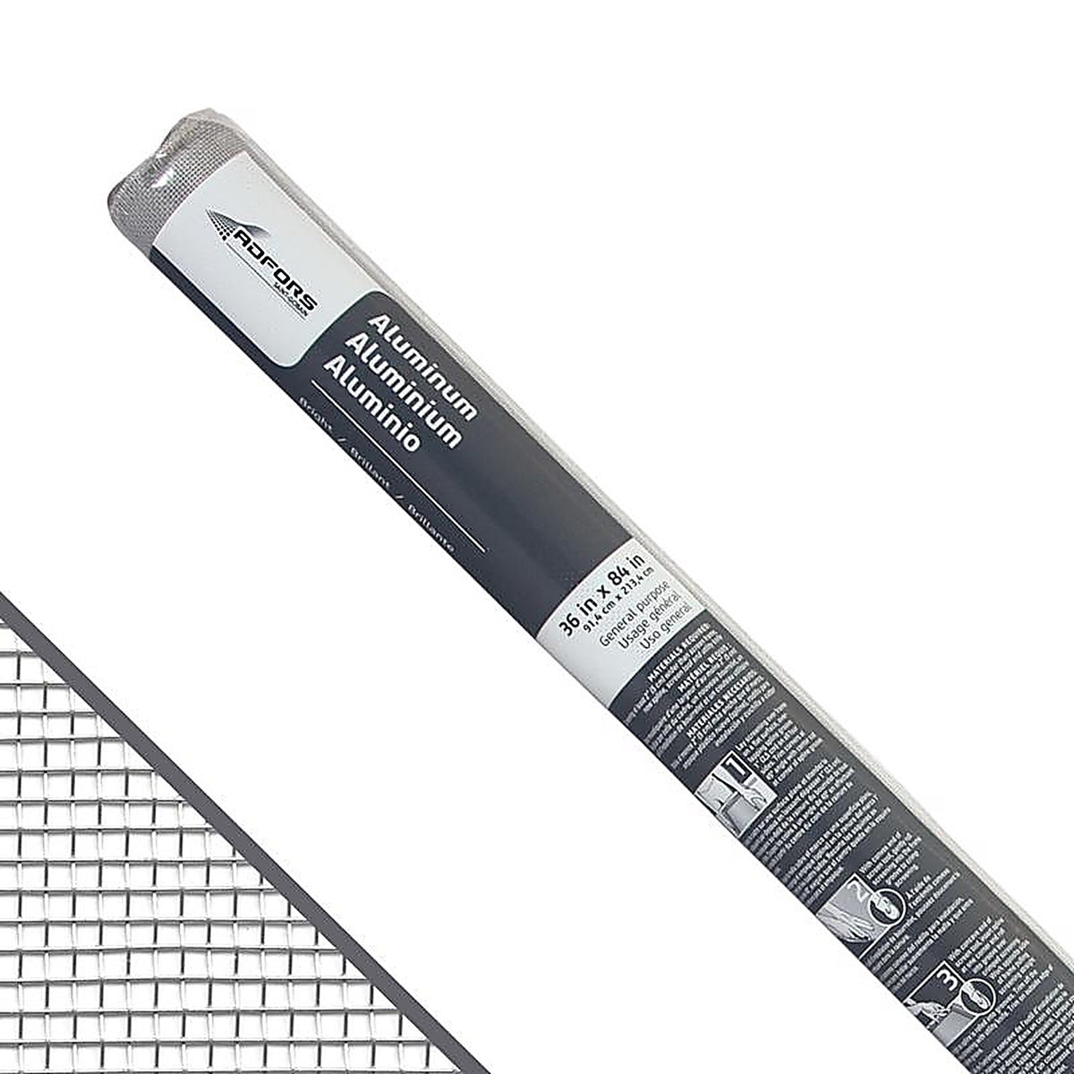 Saint-Gobain - FCS9222-M - 36 in. W X 7 ft. L Silver Aluminum Insect Screen Cloth