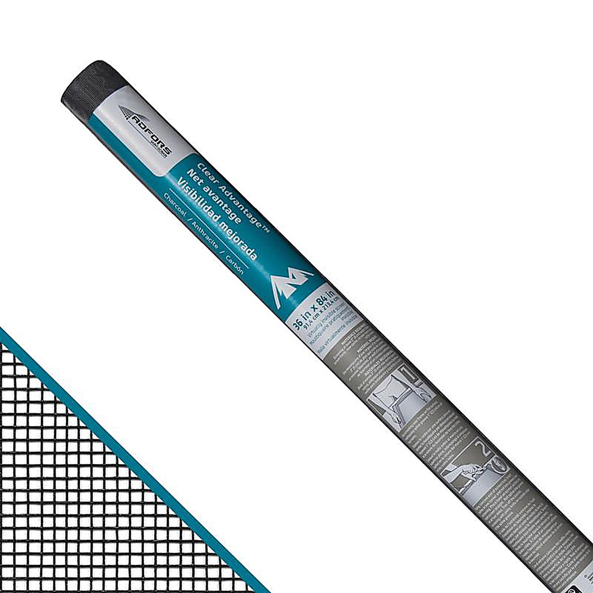 Saint-Gobain - FCS10396-M - Clear Advantage 36 in. W X 84 in. L Charcoal Fiberglass Insect Screen Cloth