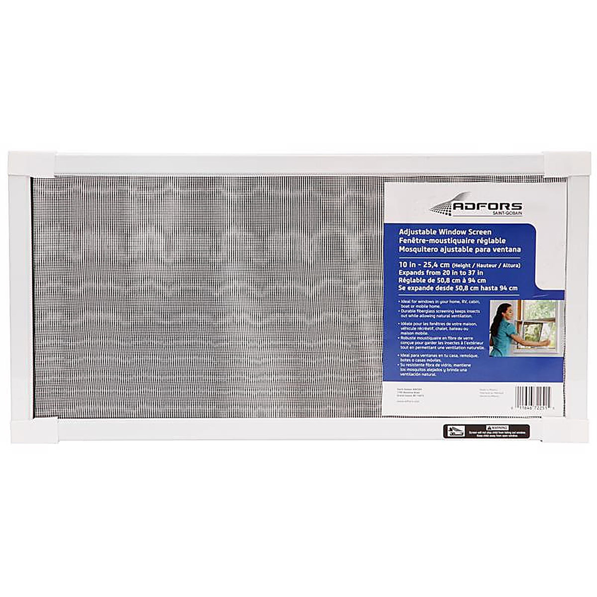 Saint-Gobain - FSP8555-U - 20 37 in. W in. Fiberglass Adjustable Window Screen