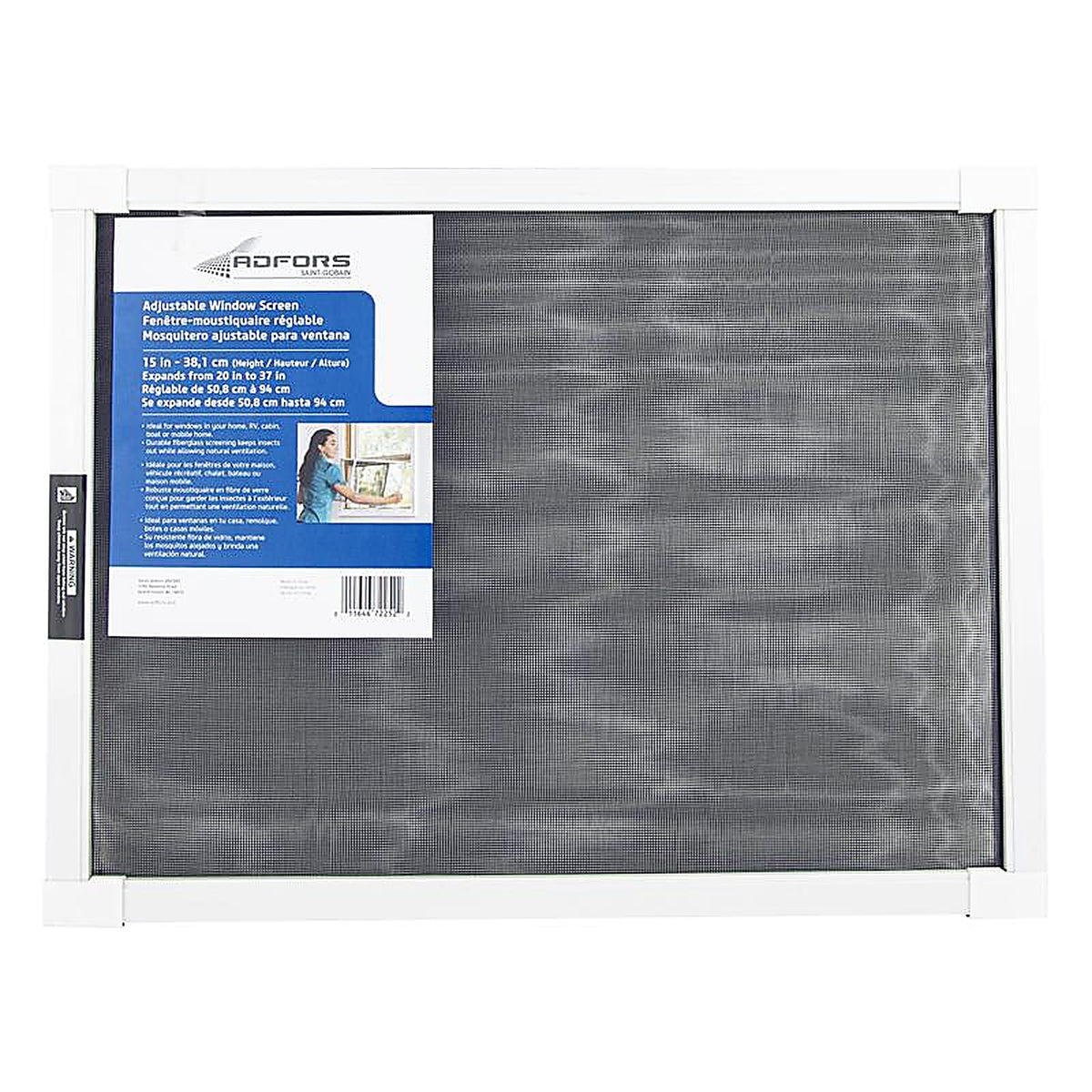Saint-Gobain - FSP8556-U - 20 37 in. W in. Fiberglass Adjustable Window Screen