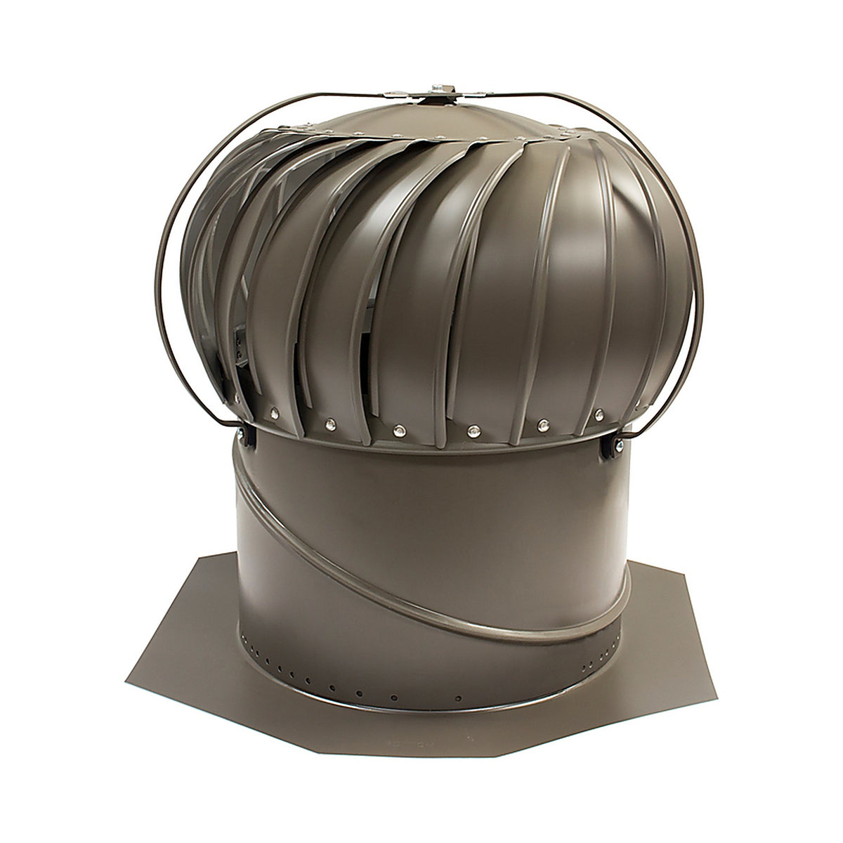 Air Vent - TOBS0G00 - Air Hawk 18.9 in. H x 12 in. Dia. Weatherwood Aluminum Turbine and Base