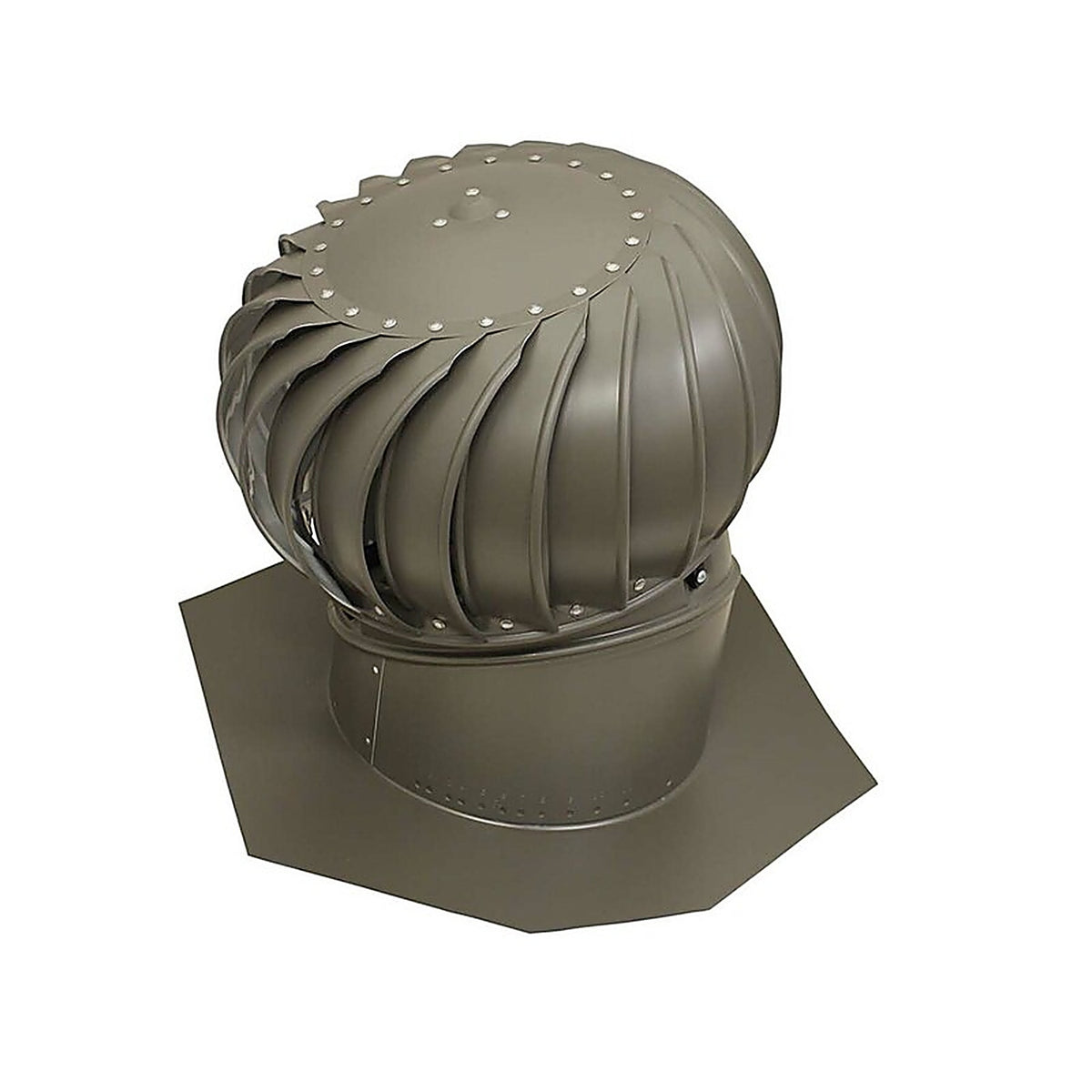 Air Vent - TIBS0G00 - Air Hawk 18.4 in. H x 12 in. Dia. Weatherwood Aluminum Turbine and Base