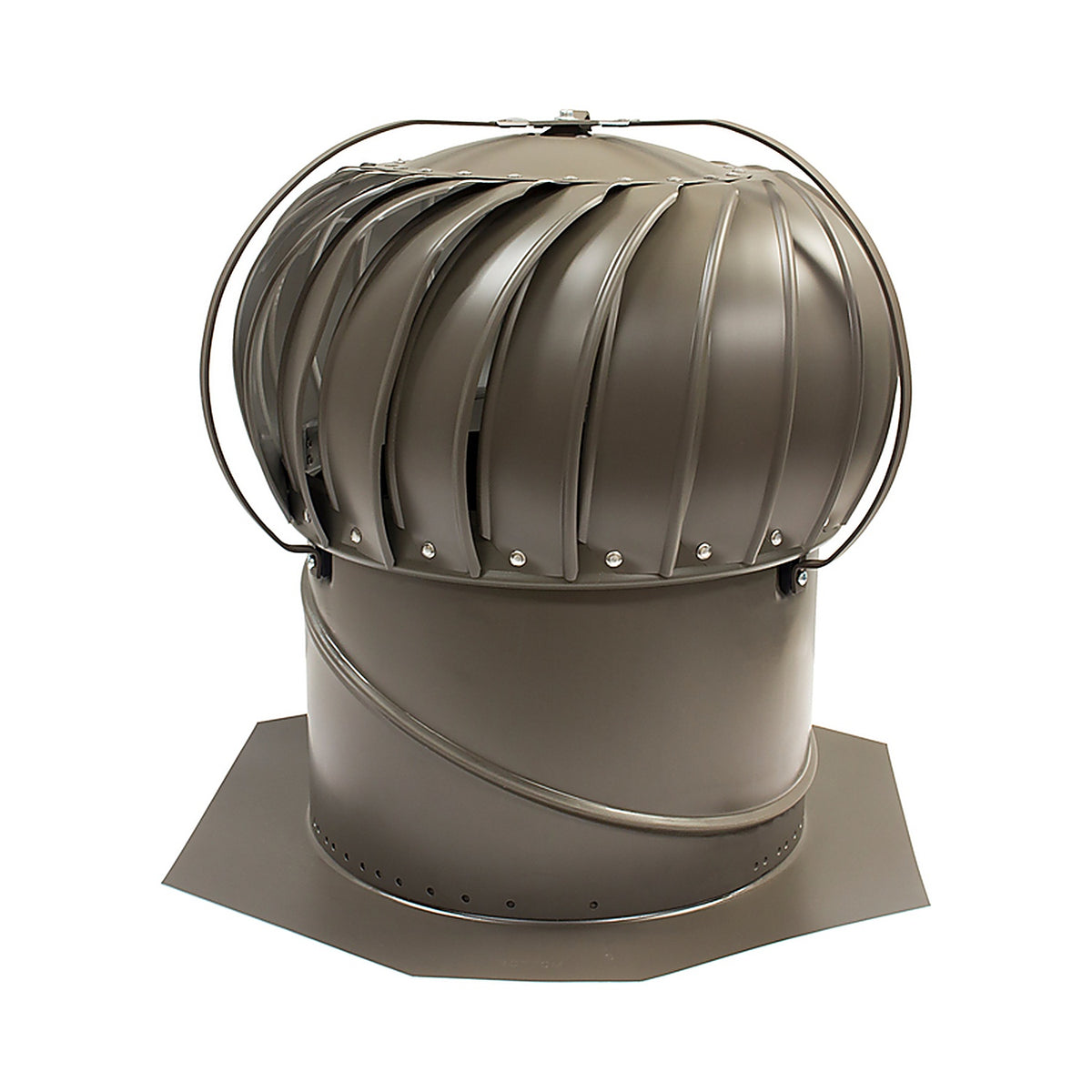 Air Vent - TIBS0G00 - Air Hawk 18.4 in. H x 12 in. Dia. Weatherwood Aluminum Turbine and Base