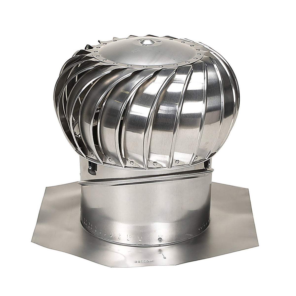 Air Vent - TIBS1400 - Air Hawk 21.3 in. H x 14 in. Dia. Mill Aluminum Turbine and Base