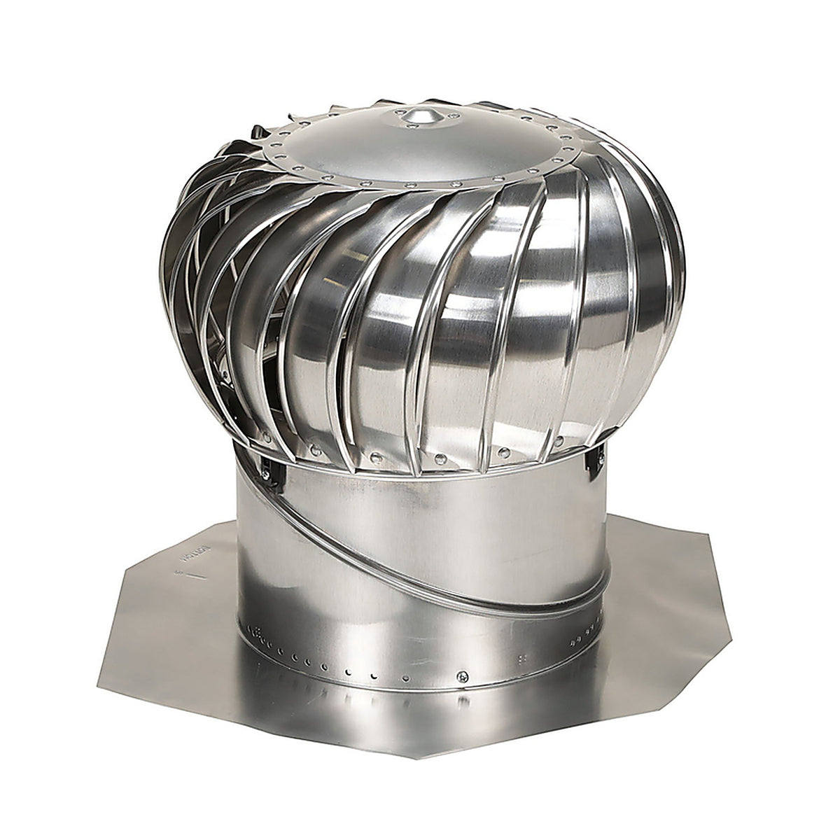 Air Vent - TIBS1400 - Air Hawk 21.3 in. H x 14 in. Dia. Mill Aluminum Turbine and Base