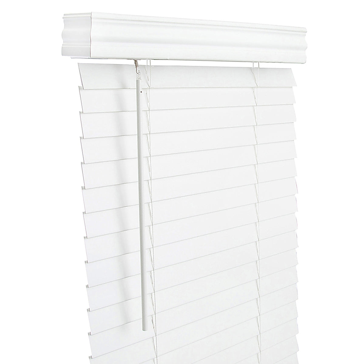 Living Accents - FAX2760WH - Faux Wood 2 in. Mini-Blinds 27 in. W x 60 in. H White Cordless