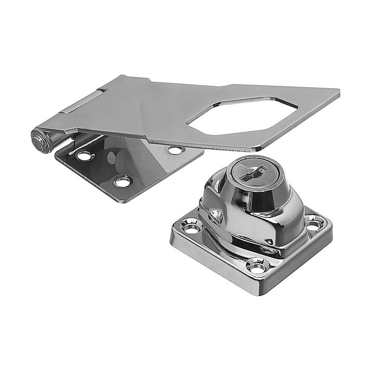 National Hardware - N206-953 - Chrome-Plated Steel 4-1/2 in. L Keyed Hasp Lock 1