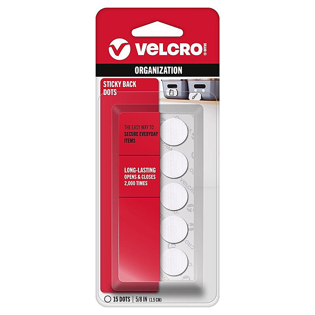 Velcro - 90070 - Hook and Loop Fastener 5/8 in. L - 15/Pack