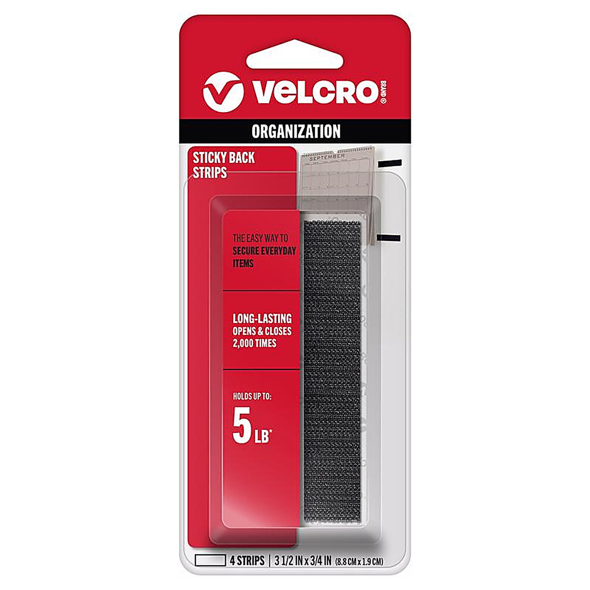 Velcro - 90075 - Hook and Loop Fastener 3-1/2 in. L - 4/Pack