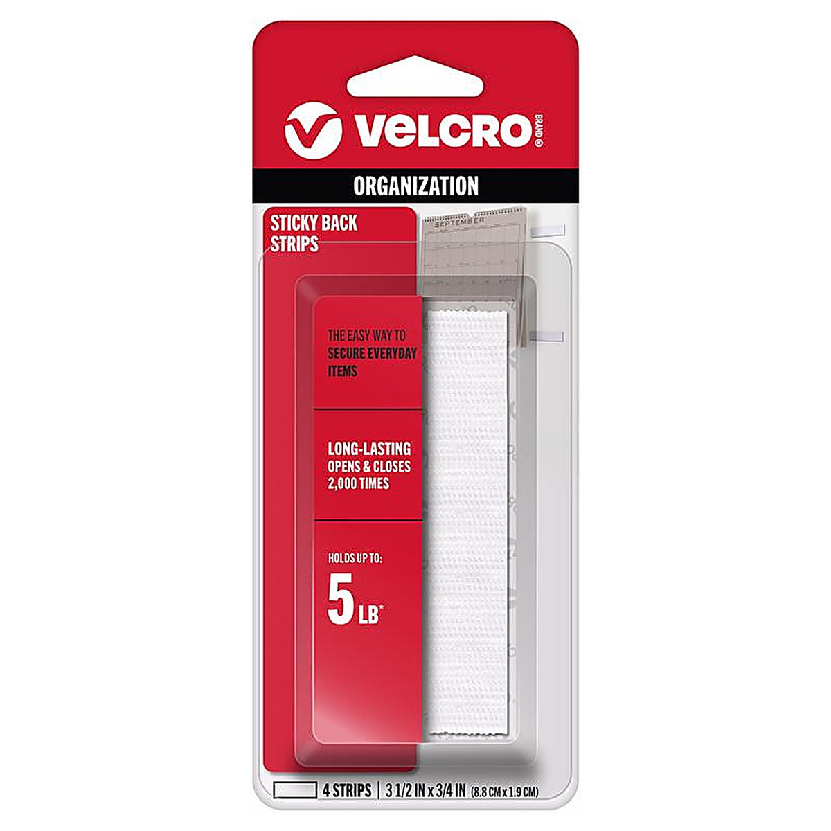Velcro - 90076 - Hook and Loop Fastener 3-1/2 in. L - 4/Pack