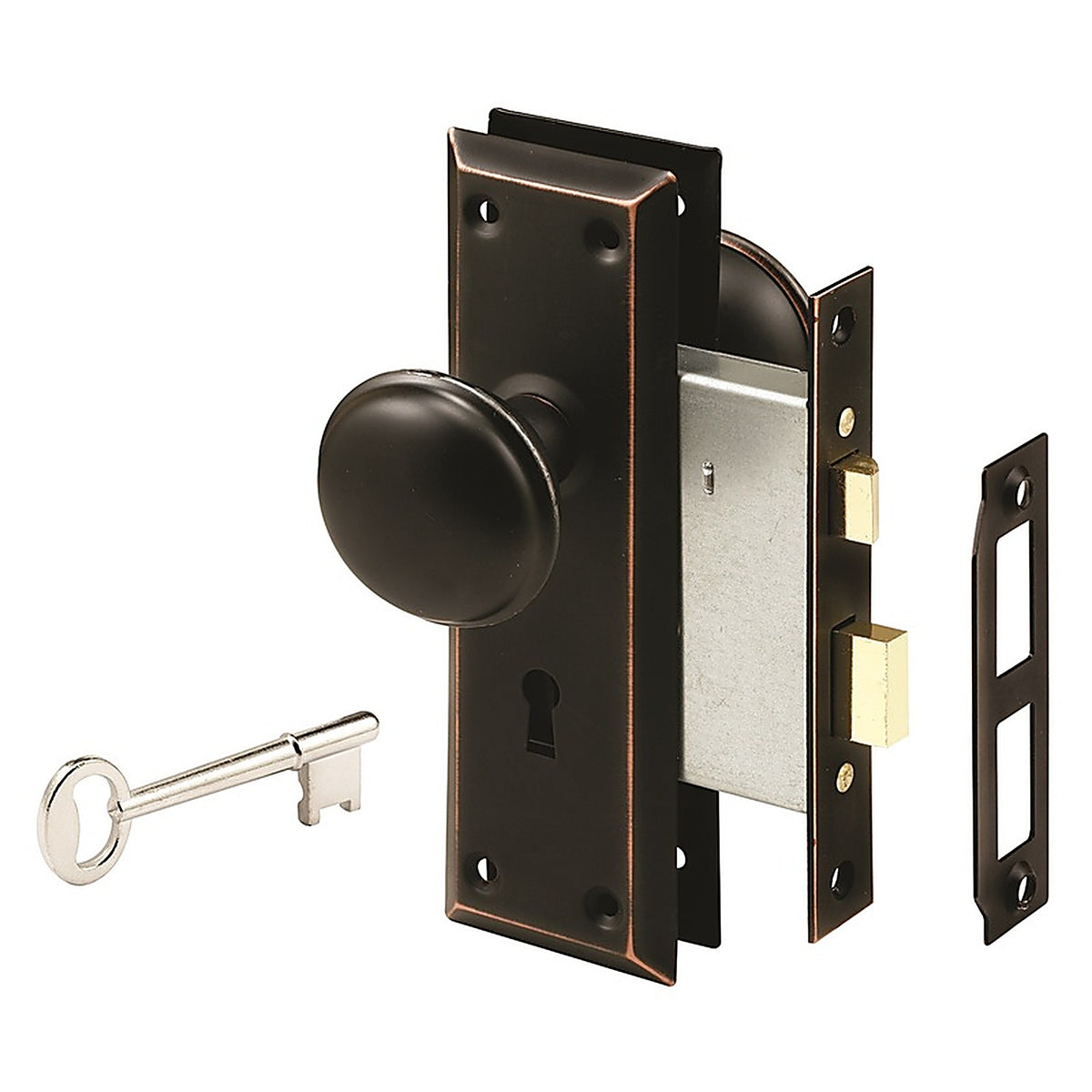 Prime-Line - E2495 - Security Oil Rubbed Bronze Mortise Lockset Grade 1 1-3/4 in.