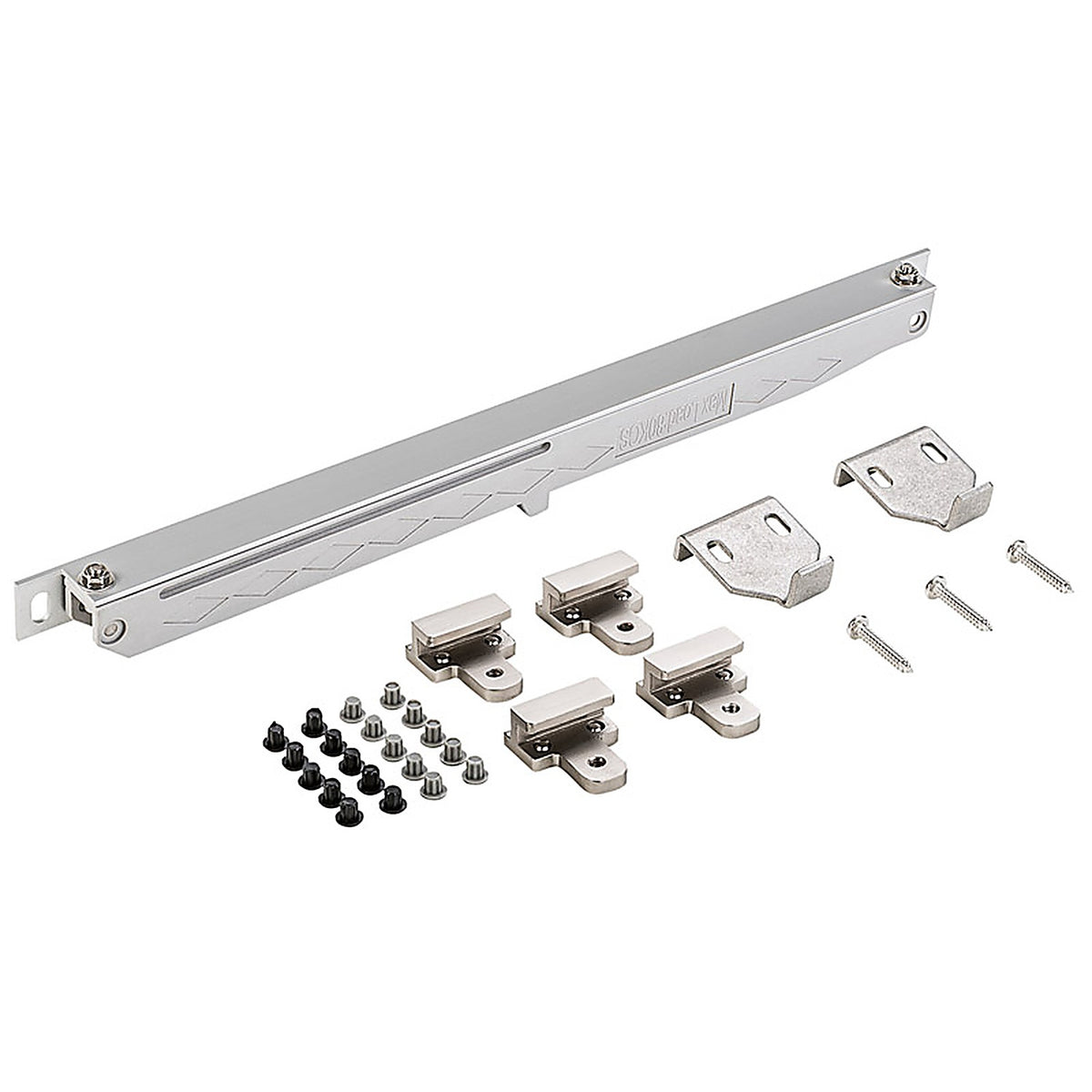 National Hardware - N187-082 - Satin Nickel Silver Plastic Sliding Door Hardware Kit 1 pk