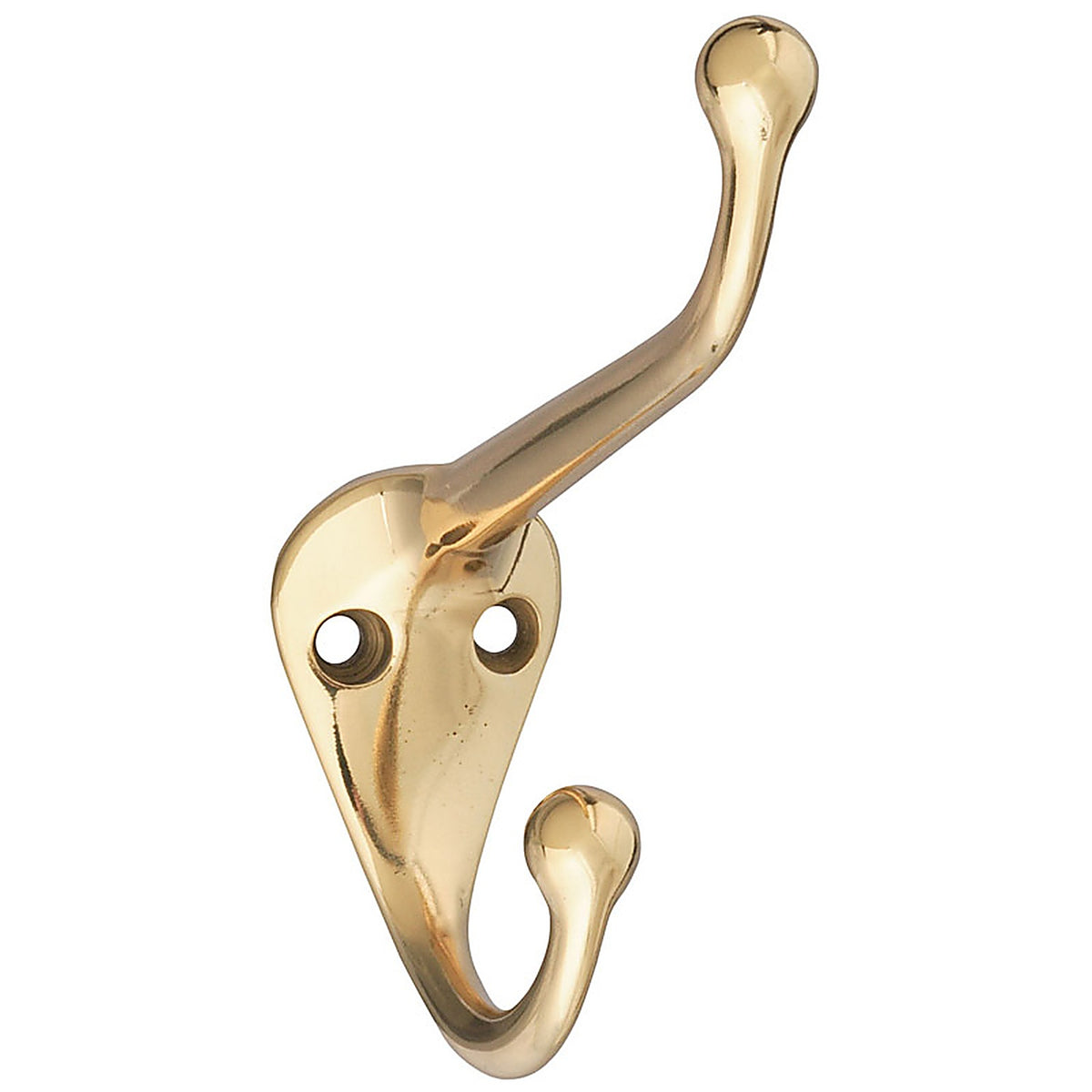 National Hardware - N198-101 - 2 in. L Bright Brass Solid Brass Coat/Hat Hook 75 lb. cap. 1 pk