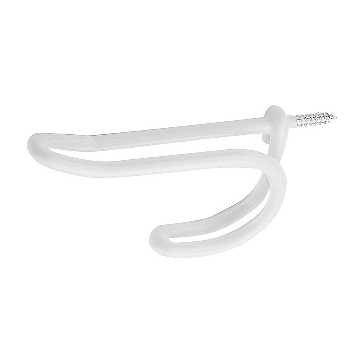 National Hardware - N188-008 - 3.87 in. L Vinyl Coated White Steel Coat/Hat Hook 15 lb. cap. 2 pk