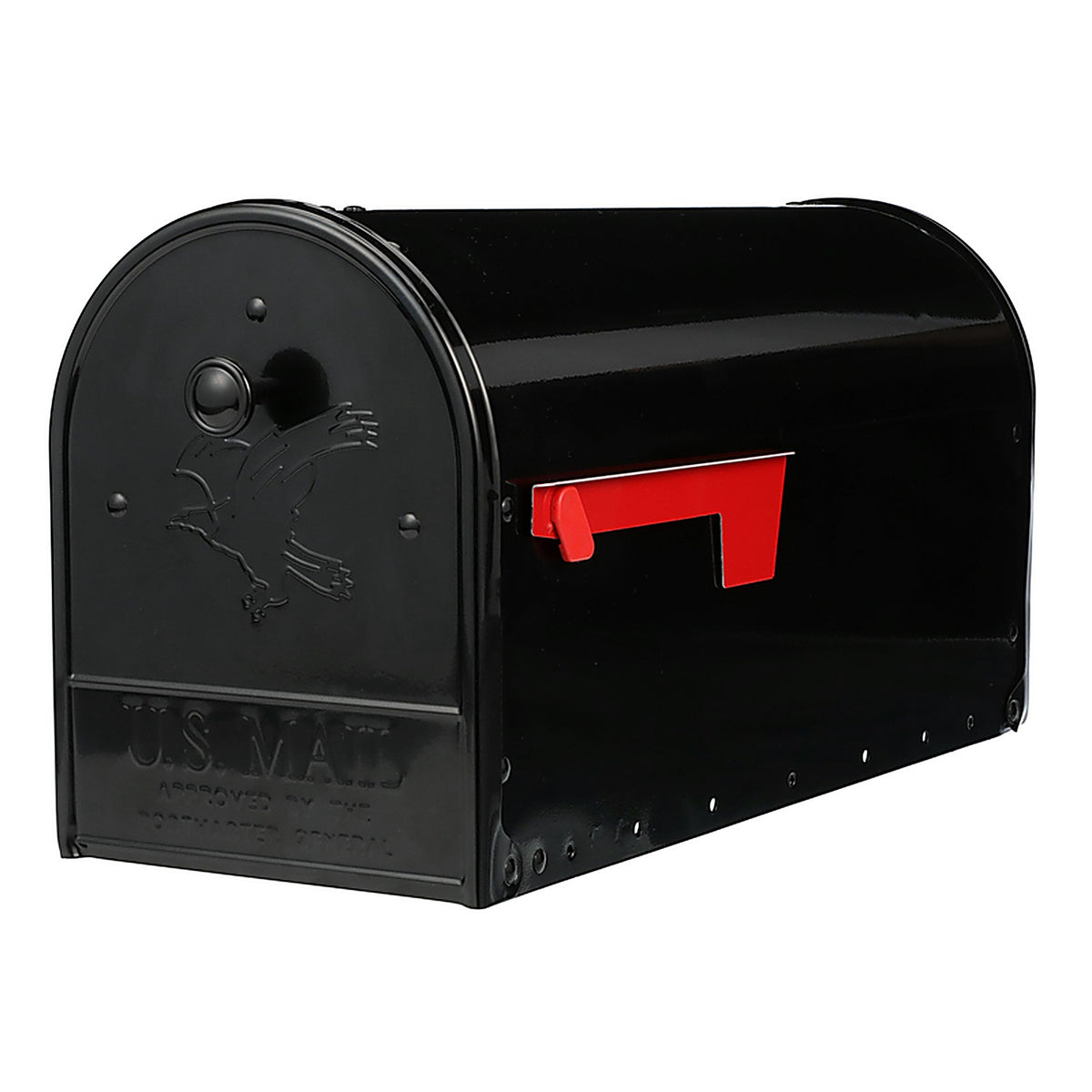 Gibraltar - OM160B01 - Outback Classic Galvanized Steel Post Mount Black Double Door Mailbox