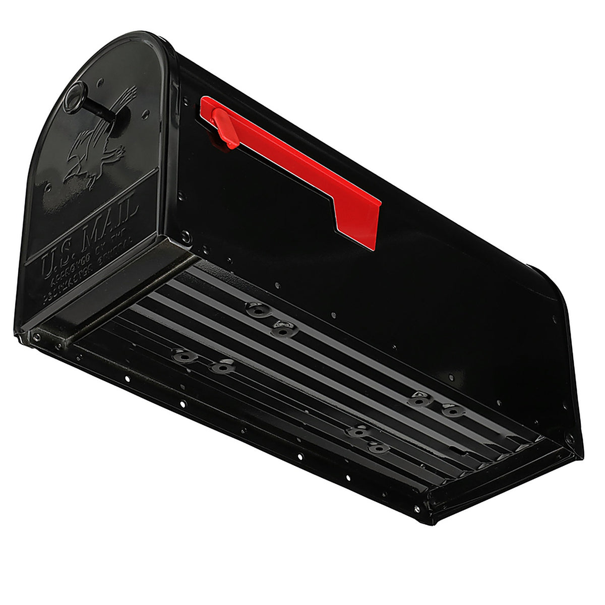 Gibraltar - OM160B01 - Outback Classic Galvanized Steel Post Mount Black Double Door Mailbox