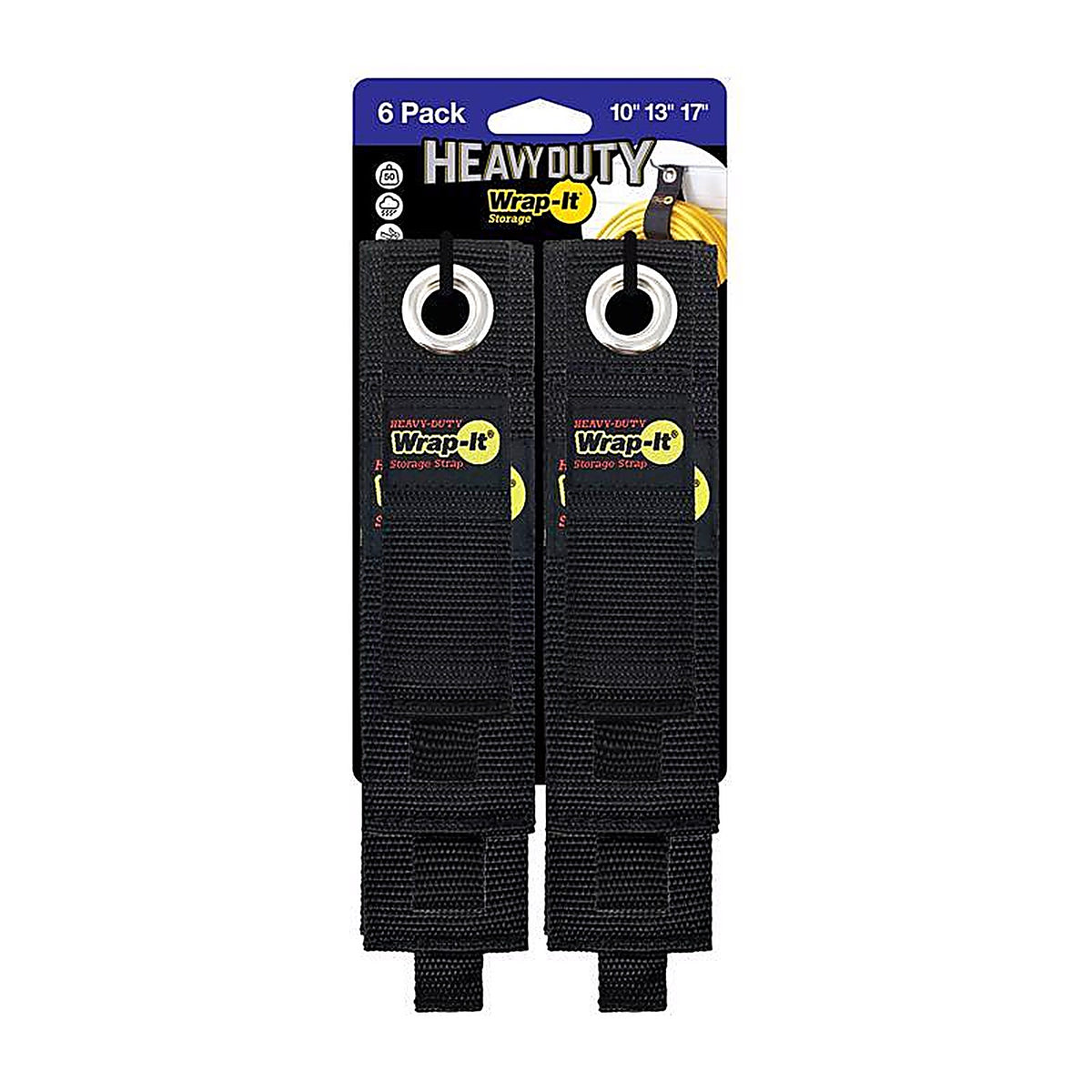 Wrap-It - 106-234BX - Storage Heavy-Duty Black Storage Straps 50 lb. - 6/Pack