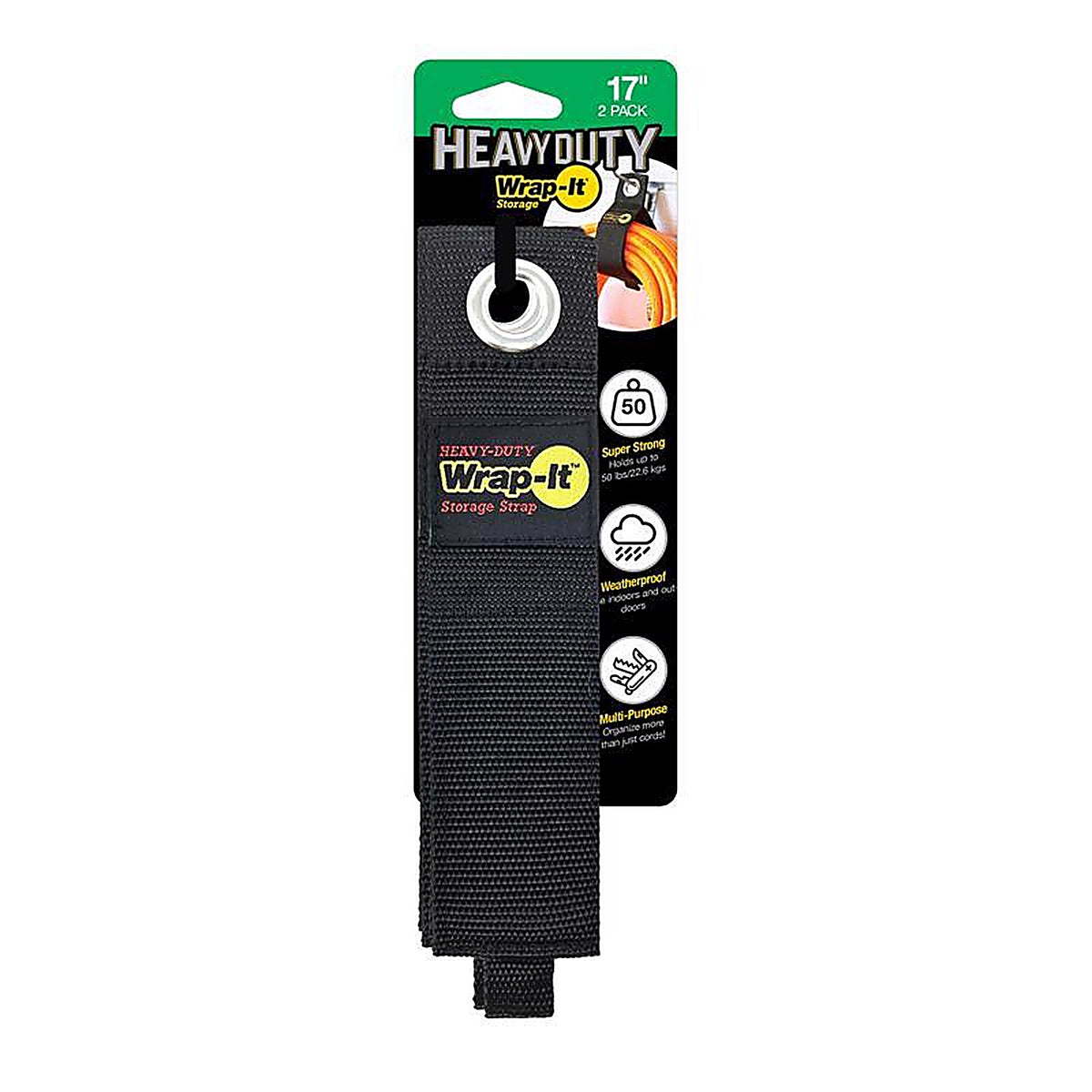 Wrap-It - 102-40BX - Storage Heavy-Duty 2 in. W x 17 in. L Black Storage Straps 50 lb. - 2/Pack