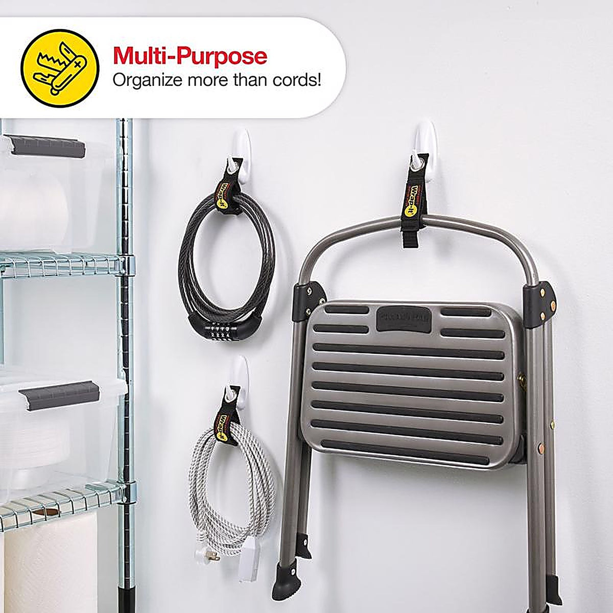 Wrap-It - 104-10BX - Storage Heavy-Duty 1 in. W x 7 in. L Black Storage Straps 50 lb. - 4/Pack