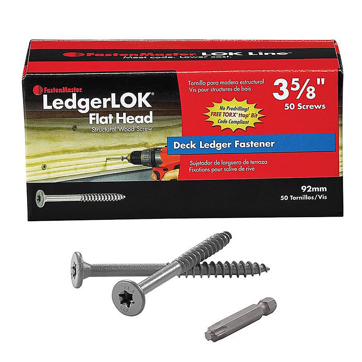 FastenMaster - FMLLF358-50 - LedgerLok No. 12 X 3-5/8 in. L Star Epoxy Wood Screws 50 pk