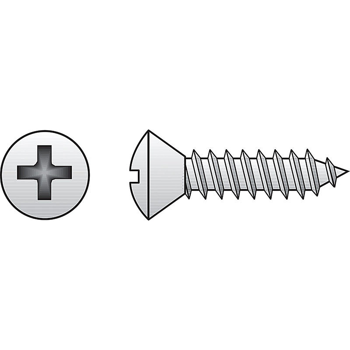 Hillman - 0823747 - No. 14 in. X 2-1/2 in. L Phillips Oval Head Sheet Metal Screws 50 pk