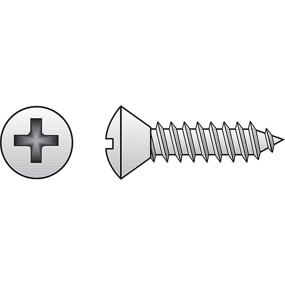 Hillman - 0823748 - No. 14 in. X 3 in. L Phillips Oval Head Sheet Metal Screws 50 pk