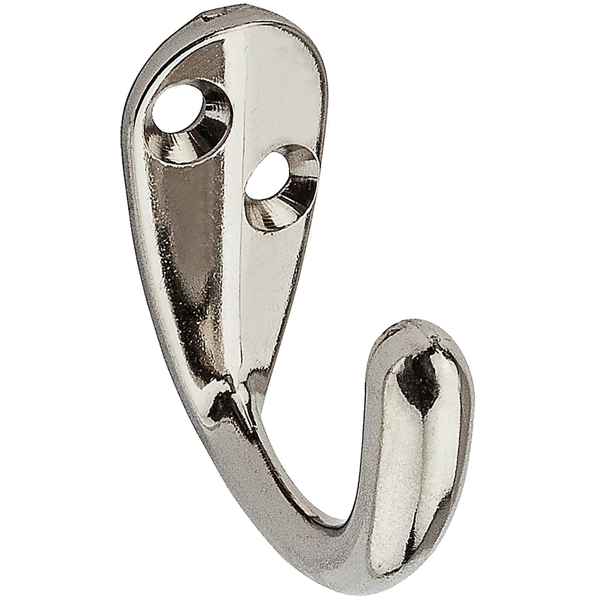 National Hardware - N199-190 - 1.47 in. L Nickel Silver Zinc Clothes Hook 35 lb. cap. 2 pk