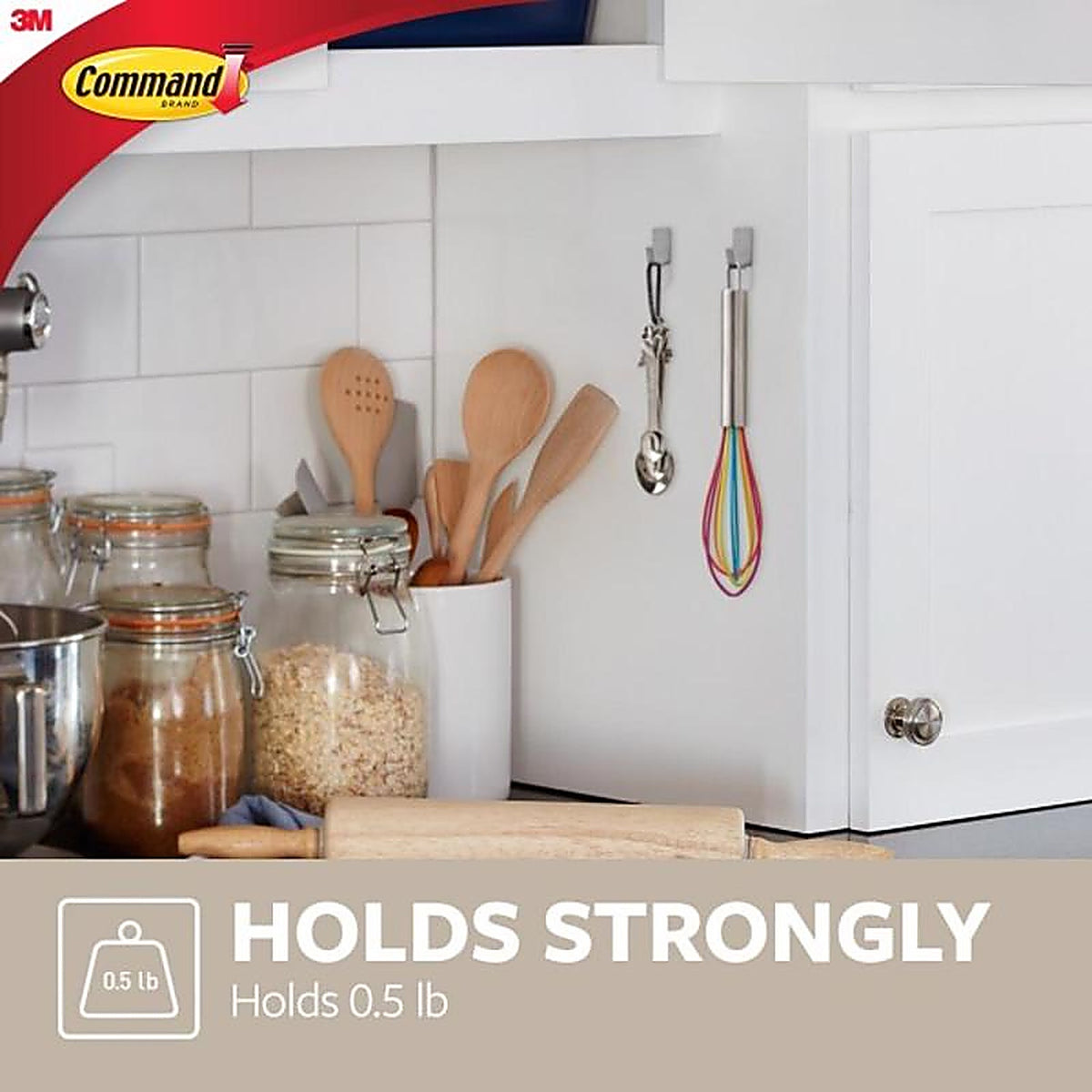 3M - 17031SS-4ES - Command Stainless Steel Metal Small Hook 0.5 lb. capacity - 4/Pack