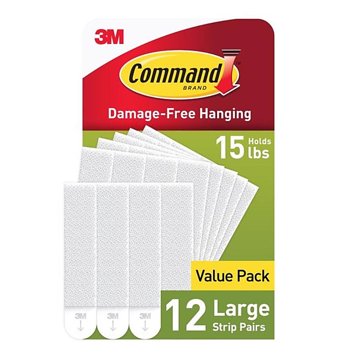 3M - 17206-12ES - Command White Large Picture Hanging Strips Foam - 12/Pack 16 lb.