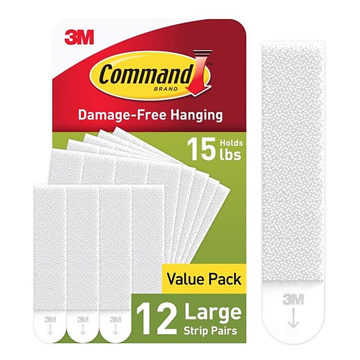 3M - 17206-12ES - Command White Large Picture Hanging Strips Foam - 12/Pack 16 lb.