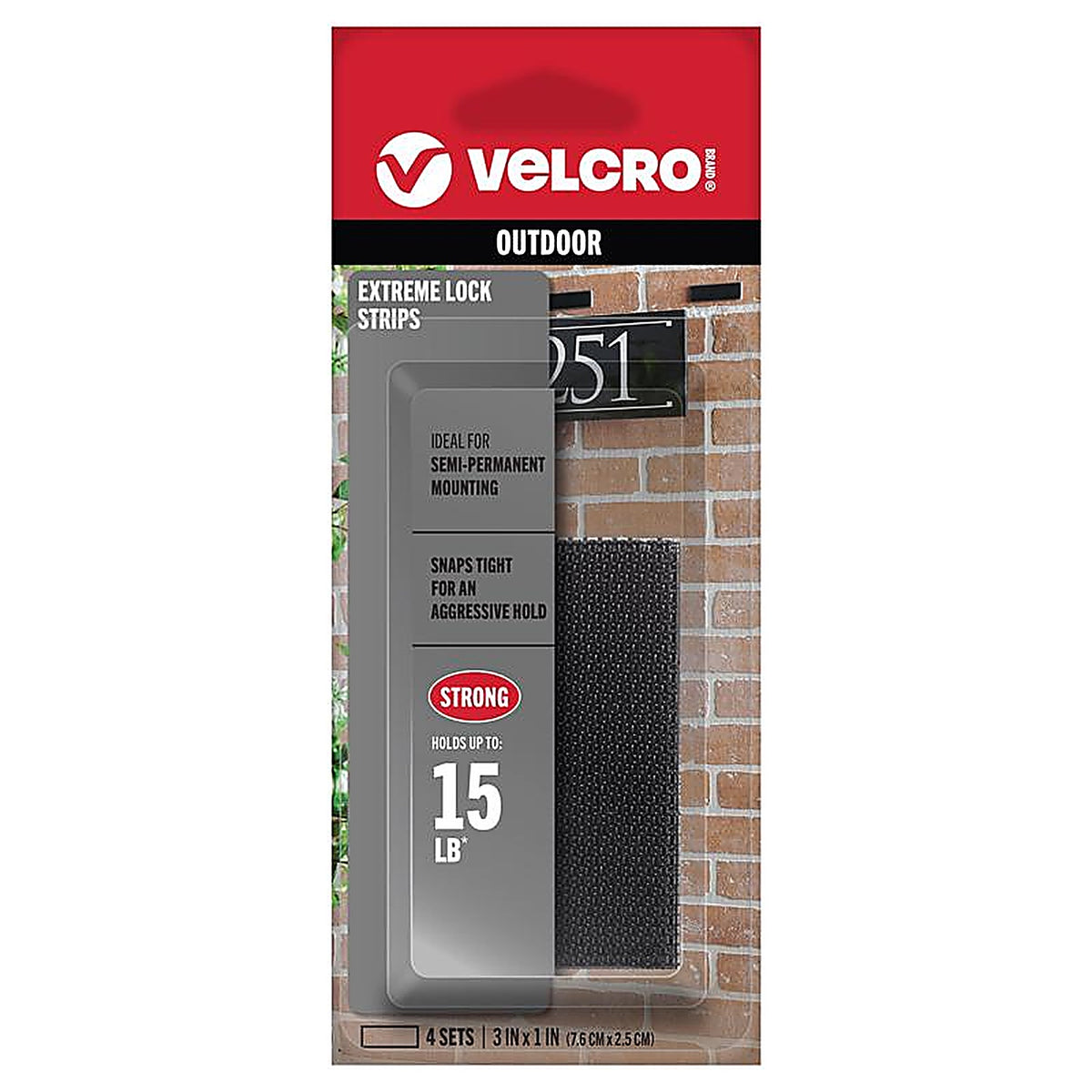 Velcro - VEL-30643-USA - Alfa-Lok Plastic Mounting Strips 3 in. L - 4/Pack