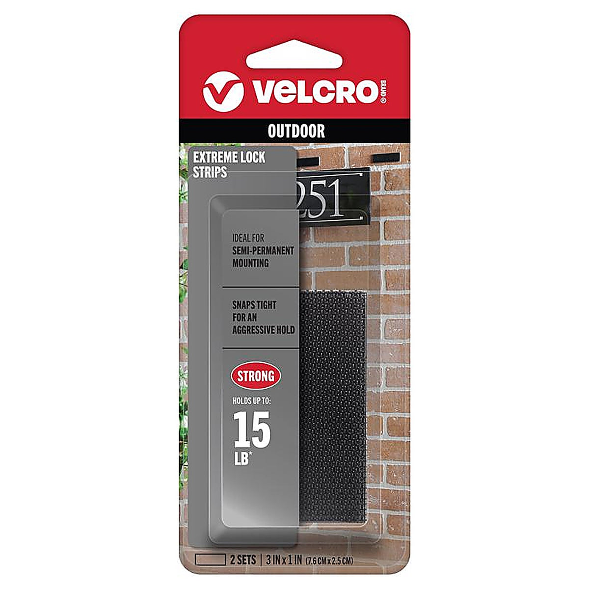 Velcro - VEL-30642-USA - Alfa-Lok Plastic Mounting Strips 3 in. L - 2/Pack