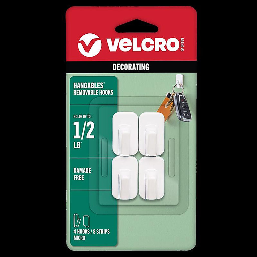 Velcro - VEL-30102-USA - HANGables Micro Plastic Removable Fasteners - 4/Pack