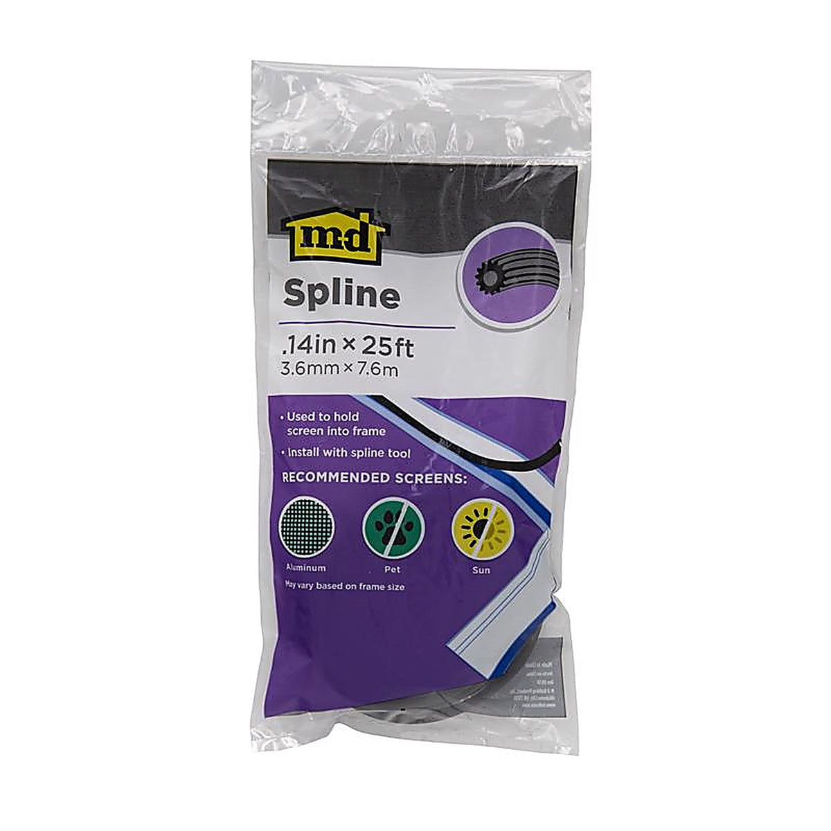 M-D - 14159 - 0.14 in. D X 25 ft. L Screen Spline