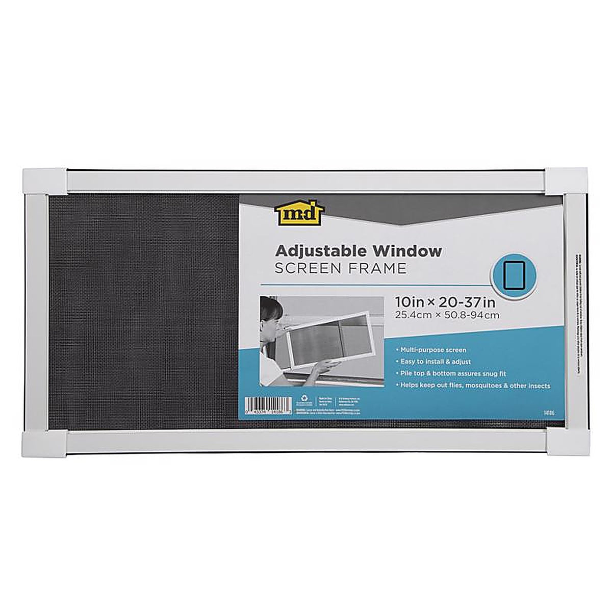 M-D - 14186 - White Aluminum Adjustable Screen 10 in. W x 37 in. L