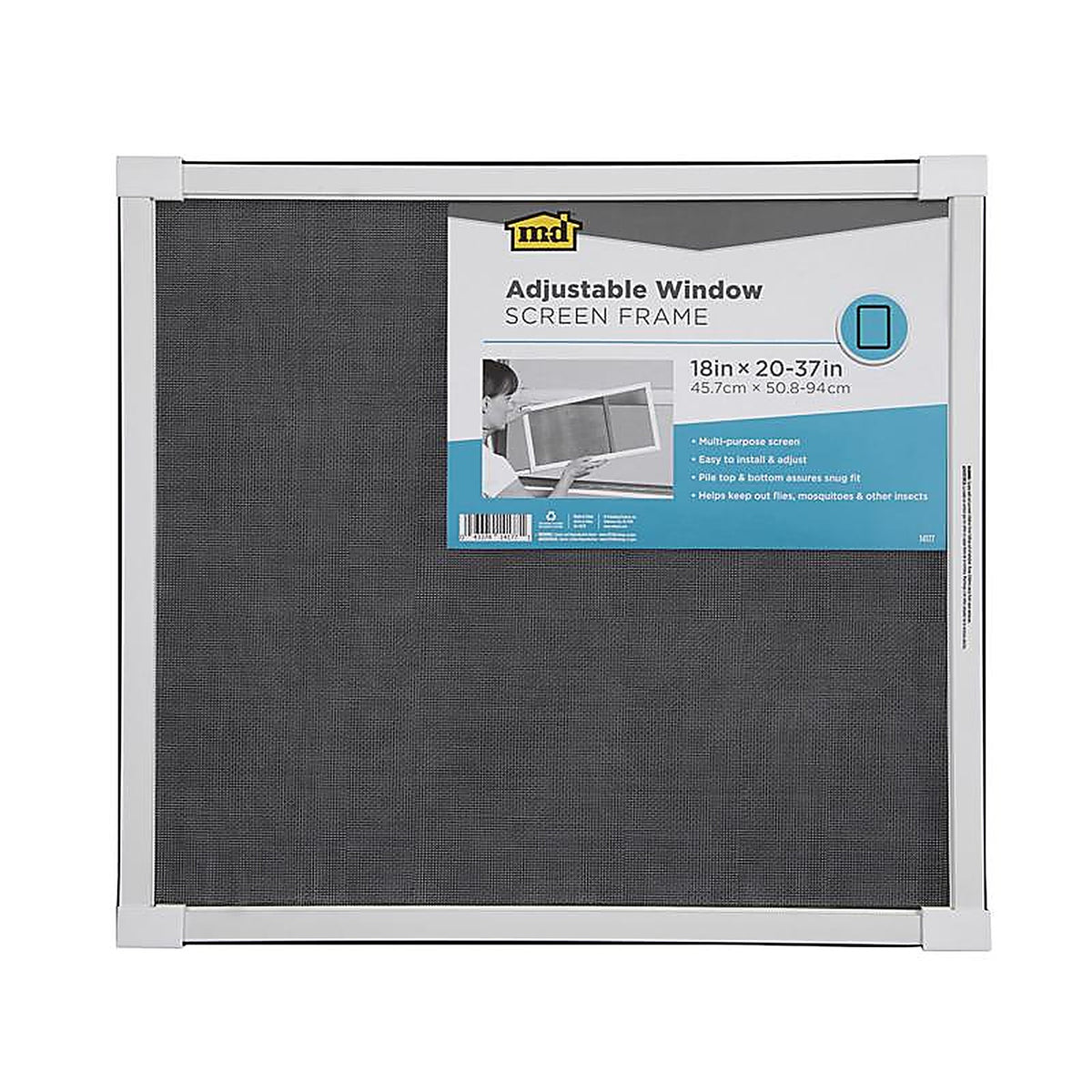 M-D - 14177 - White Aluminum Adjustable Screen 18 in. W x 37 in. L