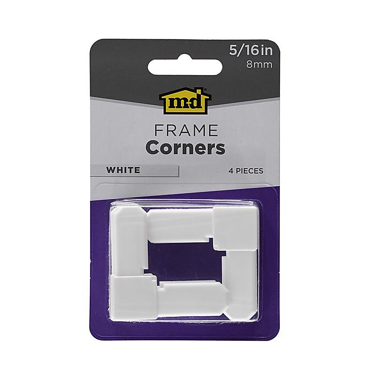 M-D - 14166 - White Plastic Frame Corners 5/16 in. H 4 pc