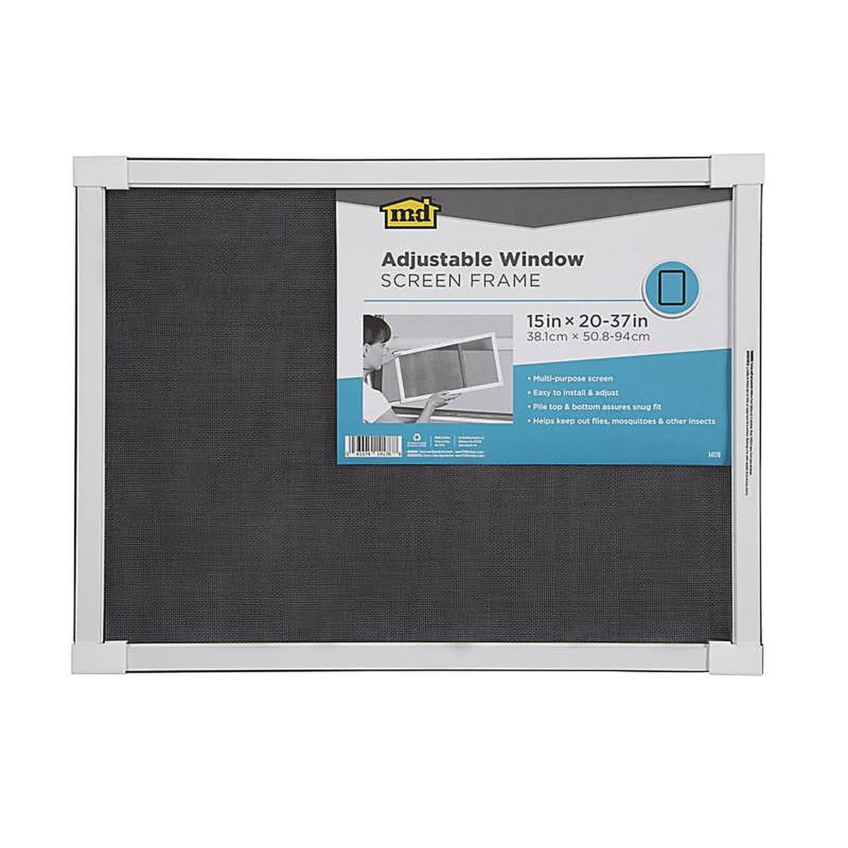 M-D - 14178 - White Aluminum Adjustable Screen 15 in. W x 37 in. L