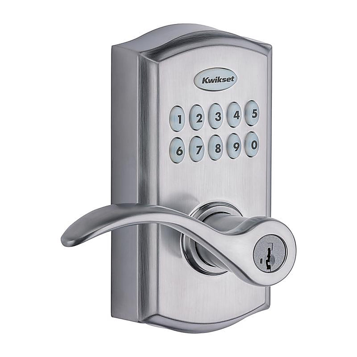 Kwikset - 99550-001 - SmartKey Satin Chrome Metal Electronic Touch Pad Entry Lever