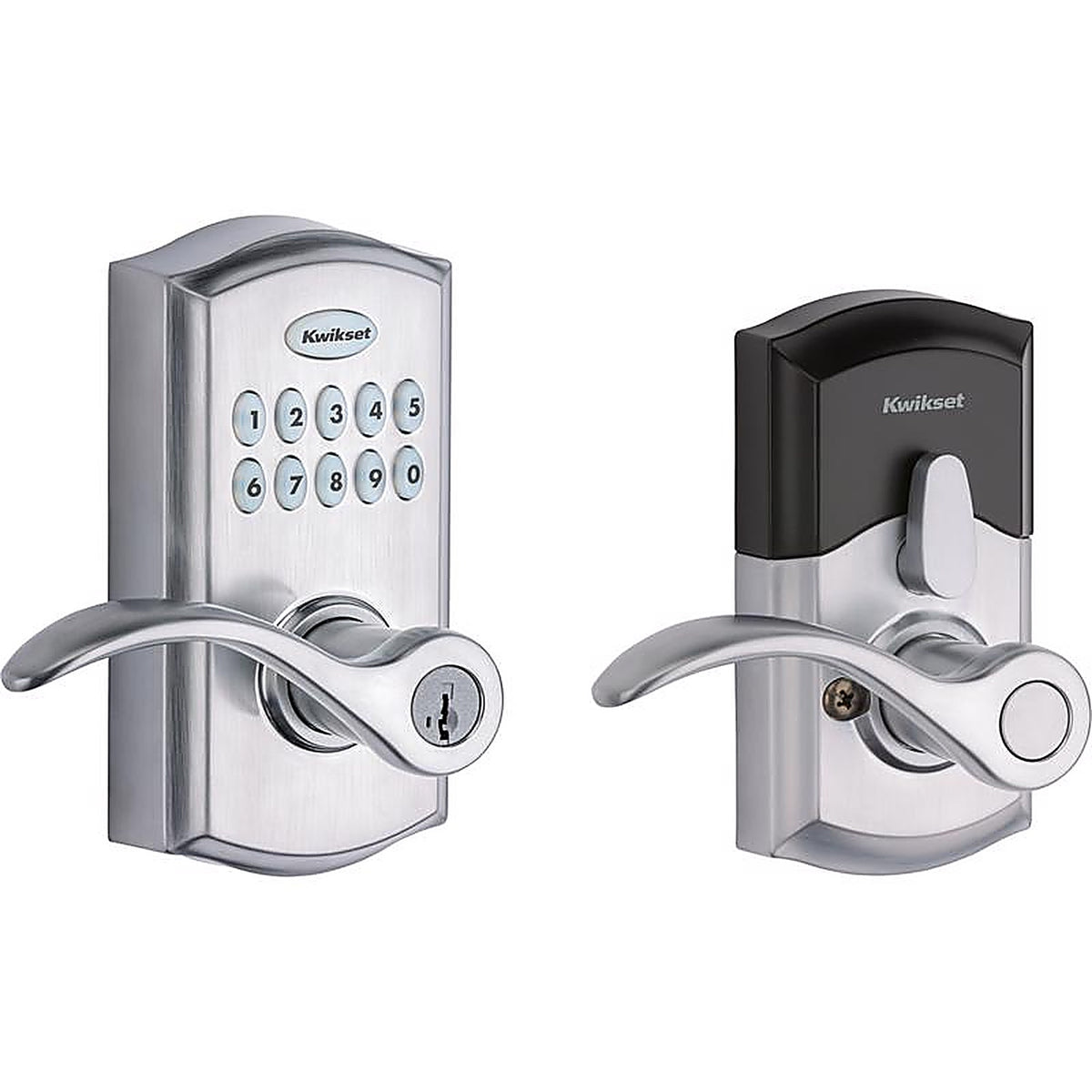 Kwikset - 99550-001 - SmartKey Satin Chrome Metal Electronic Touch Pad Entry Lever