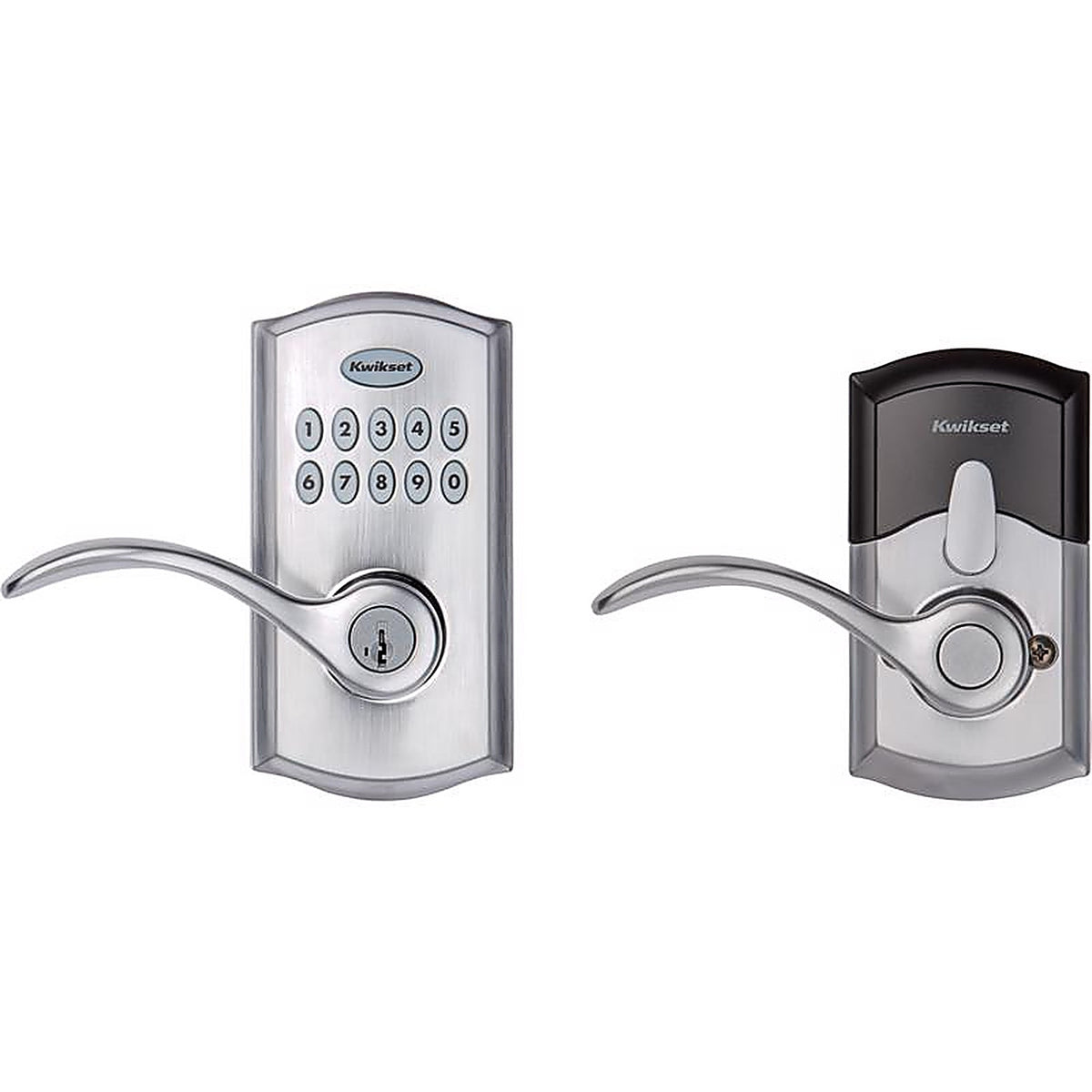 Kwikset - 99550-001 - SmartKey Satin Chrome Metal Electronic Touch Pad Entry Lever
