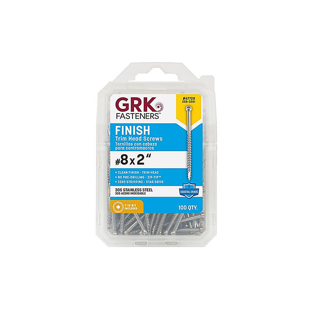 GRK Fasteners - 67728 - No. 8 x 2 in. L Star Trim Head Construction Screws - 100/Pack