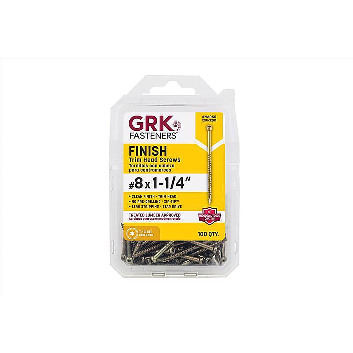 GRK Fasteners - 96055 - UberGrade No. 8 x 1-1/4 in. L Star Trim Head Construction Screws - 100/Pack