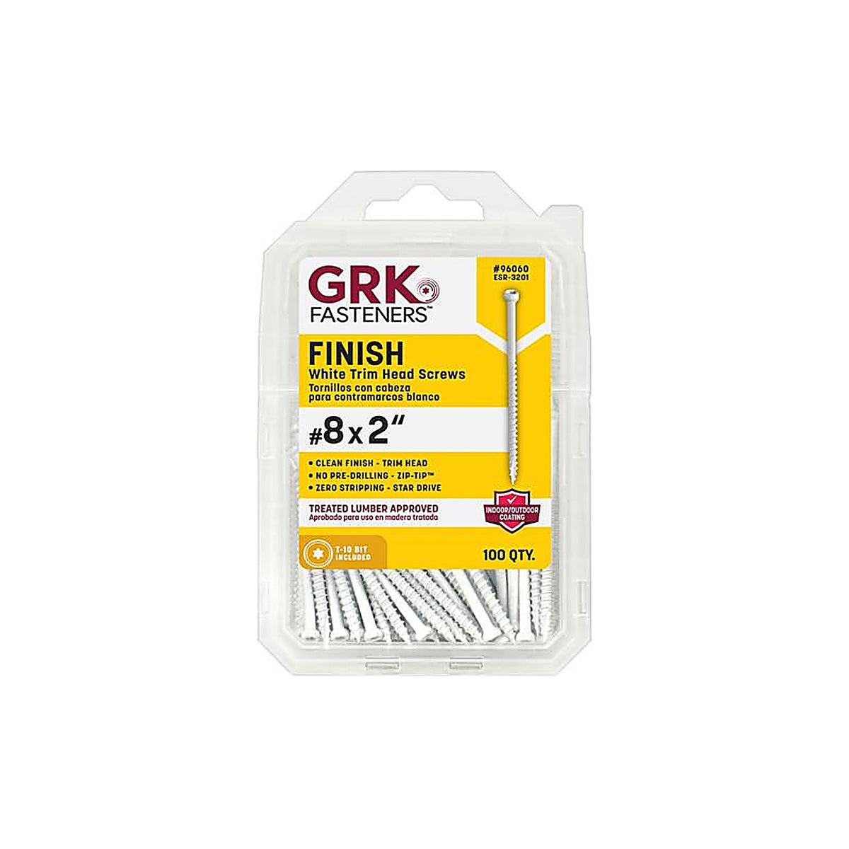 GRK Fasteners - 96060 - UberGrade No. 8 x 2 in. L Star Trim Head Construction Screws - 100/Pack