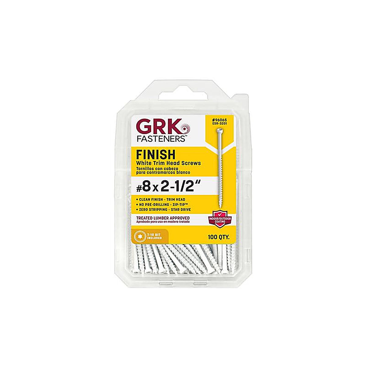 GRK Fasteners - 96065 - UberGrade No. 8 x 2-1/2 in. L Star Trim Head Construction Screws - 100/Pack