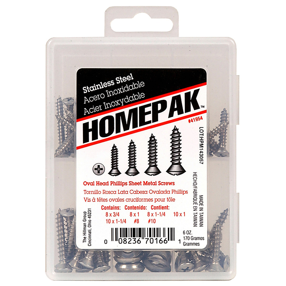 Hillman - 41954 - Assorted Phillips Oval Head Sheet Metal Screw Kit