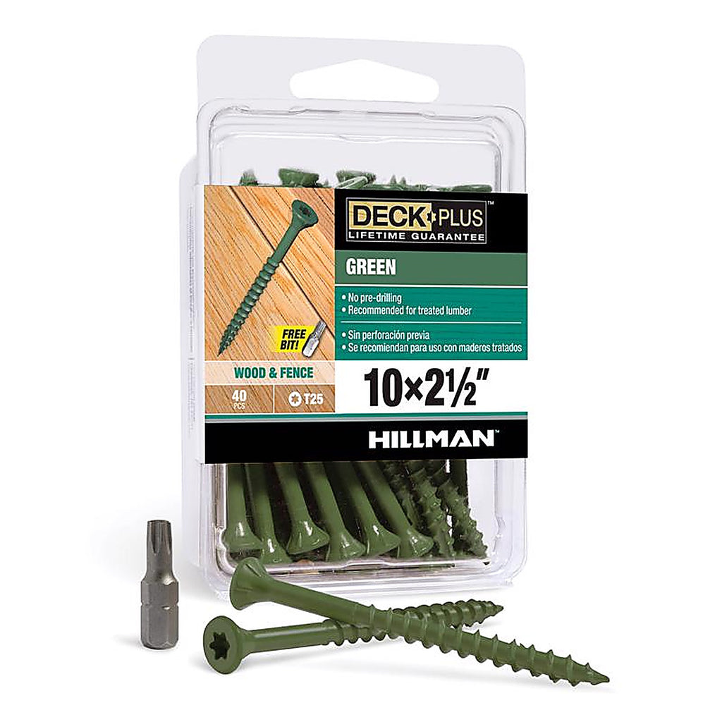 Deck Plus - 42587 - No. 10 x 2-1/2 in. L Star Flat Head Exterior Deck Screws - 40/Pack