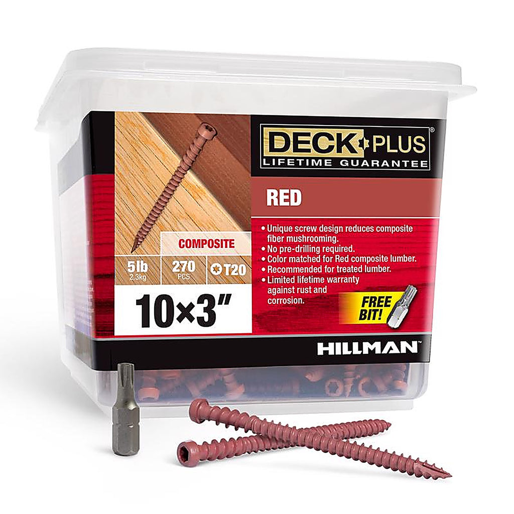 Deck Plus - 48461 - No. 10 x 3 in. L Star Flat Head Composite Deck Screws 5 lb.