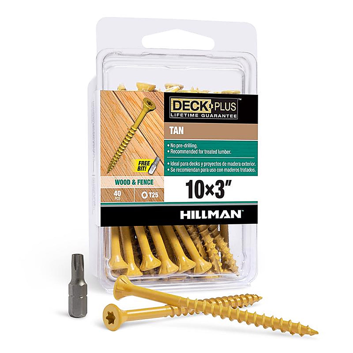 Deck Plus - 42594 - No. 10 x 3 in. L Star Double Flat Head Exterior Deck Screws - 40/Pack