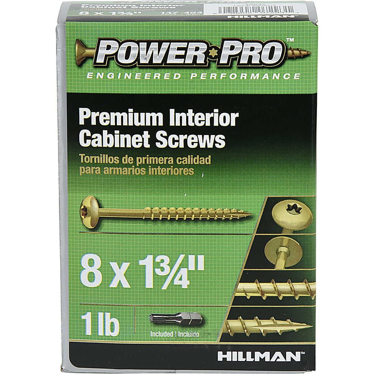 Hillman - 48647 - Power Pro No. 8 x 1-3/4 in. L Star Cabinet Screws 1